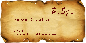 Pecker Szabina névjegykártya